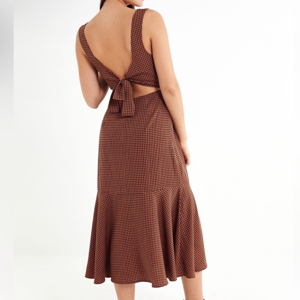 Urban Outfitters Like new Brown Checkered Tie Back Dress (M)